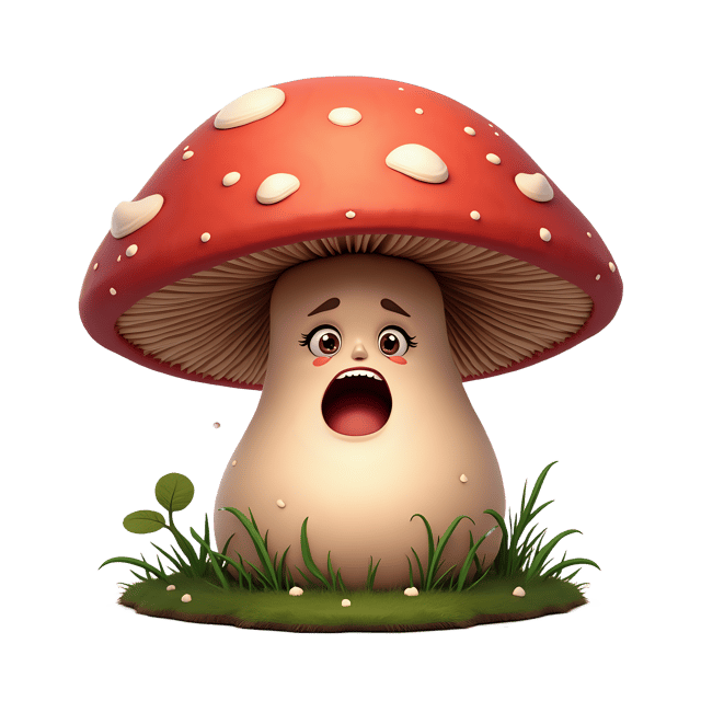 Free transparent PNG: Surprised Mushroom PNG with Transparent Background for Unique and Fun Designs