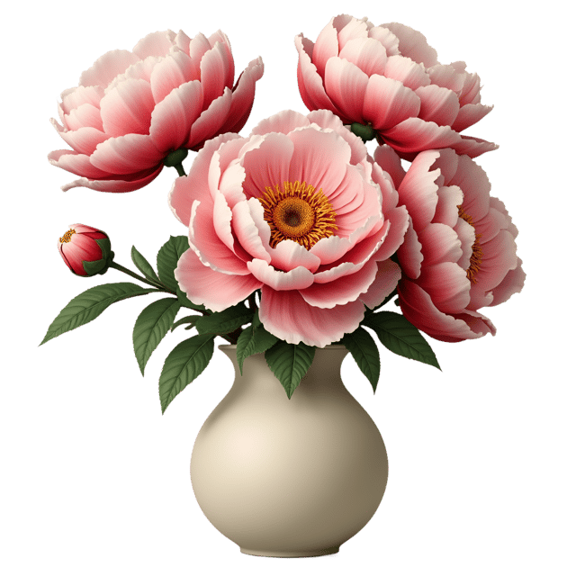 Free transparent PNG: Ivory and Burgundy Vase  Peony Blossom Clipart, Free PNG Download