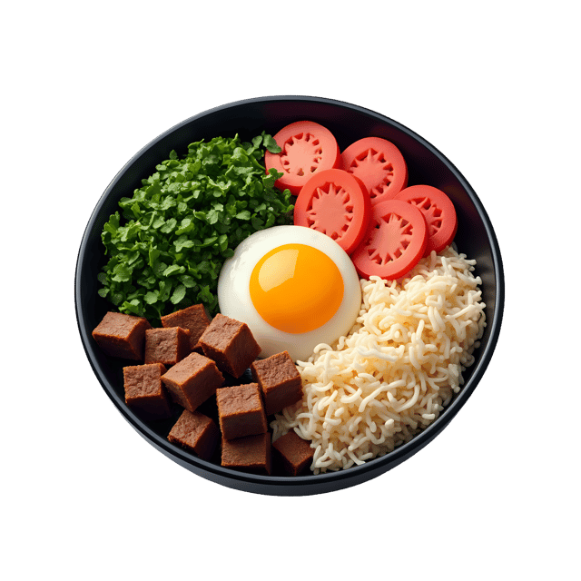 Free transparent PNG: Bibimbap with Beef PNG Clipart  Perfect for Korean Cuisine and Food Design