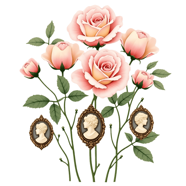 Free transparent PNG: Porcelain Cameo Arrangement  Elegant Rose Clipart, free downloadable png