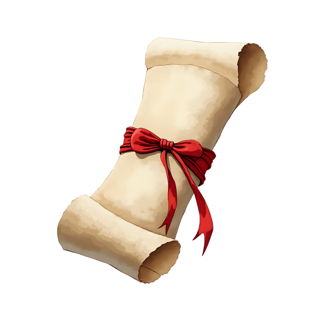 Free transparent PNG: Tied Parchment Scroll with Red Ribbon  Classic Decorative Clipart, free downloadable png