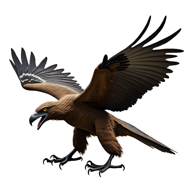 Free transparent PNG: Fierce Raptor PNG with Sharp Talons and Aggressive Stance for Art and Design