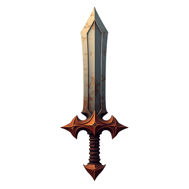 Free transparent PNG: Rusted Sword with Runes PNG Transparent Background