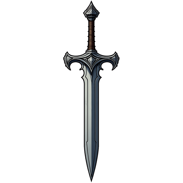 Free transparent PNG: Silver Encased Magic Sword PNG with Transparent Background for Fantasy Art