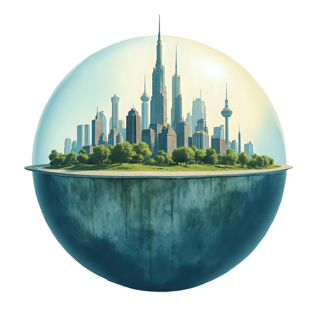 Free transparent PNG: Futuristic City Globe Transparent PNG for Digital Design and Visual Projects
