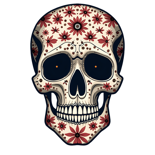 Free transparent PNG: Floral Skull Design with Transparent Background for Art and Craft Projects
