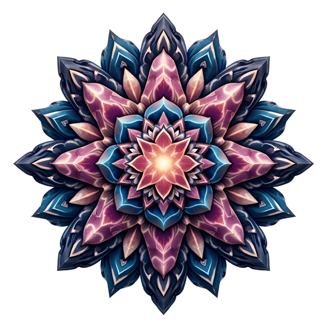 Free transparent PNG: Mystic Symmetrical Mandala with Layered Crystals and Sacred Geometry