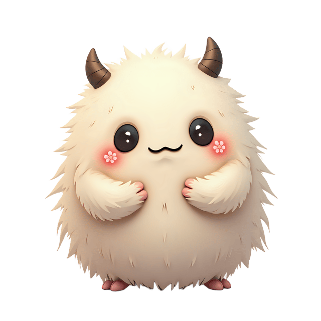 Free transparent PNG: Soft and Fuzzy Monster PNG with Transparent Background for Calming Decor