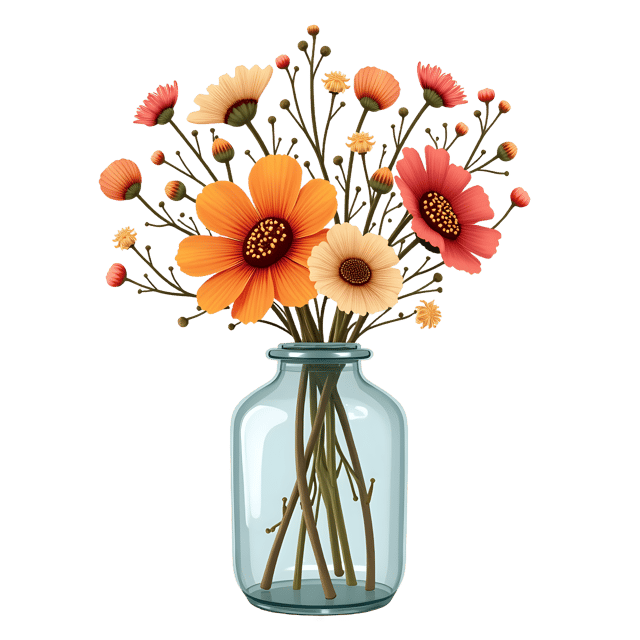 Free transparent PNG: Dried Flowers in a Bottle PNG  Unique Floral Art for Decor and Crafts