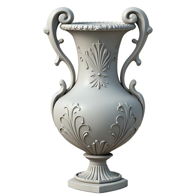 Free transparent PNG: Antique Vase with Delicate Scrollwork PNG on Transparent Background