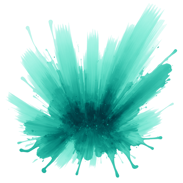 Free transparent PNG: Abstract Turquoise and Emerald Splash Painting with Transparent Background