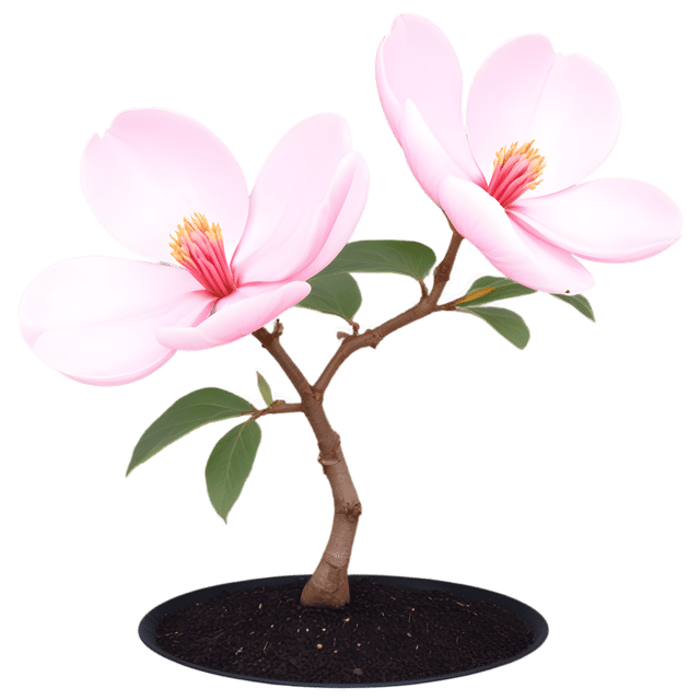 Free transparent PNG: Saucer Magnolia in Full Bloom with Pink Flowers PNG Transparent Background