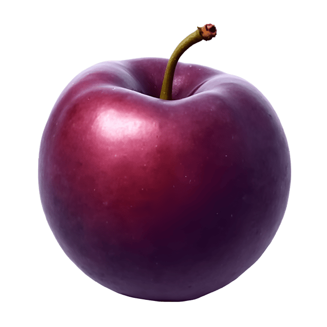 Free transparent PNG: Deep-Purple Plum Clipart with Glossy Skin and Round Shape for Illustration and Crafts