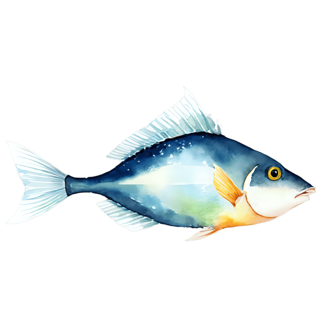 Free transparent PNG: Transparent PNG Watercolor Triggerfish Illustration - Ideal for Designers & Creators