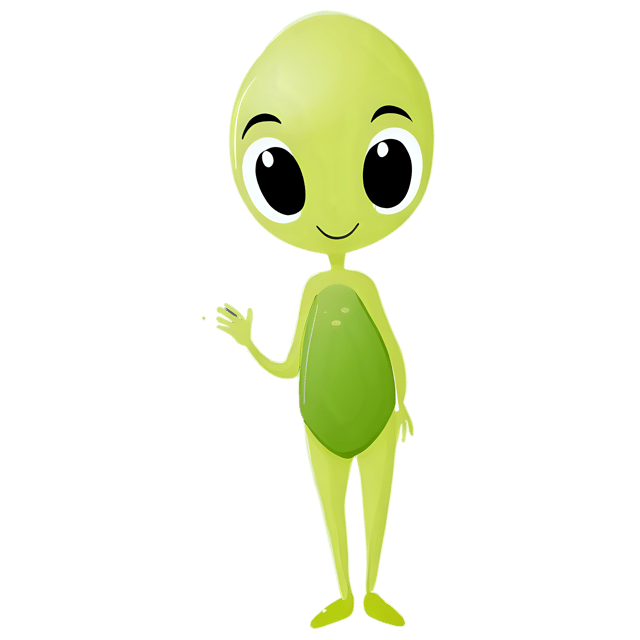 Free transparent PNG: Cute Cartoon Alien Illustration for Nursery Decor and Creative Projects