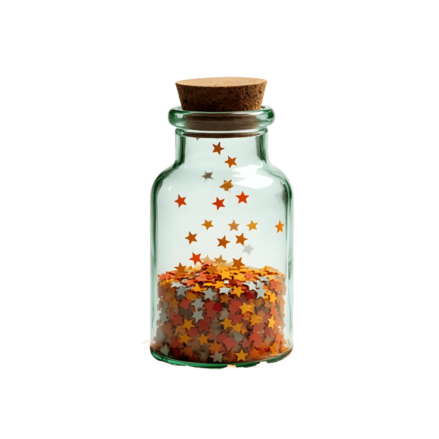 Free transparent PNG: Star Confetti in a Bottle PNG Clipart  Perfect for Celebrations, Crafts  Decor