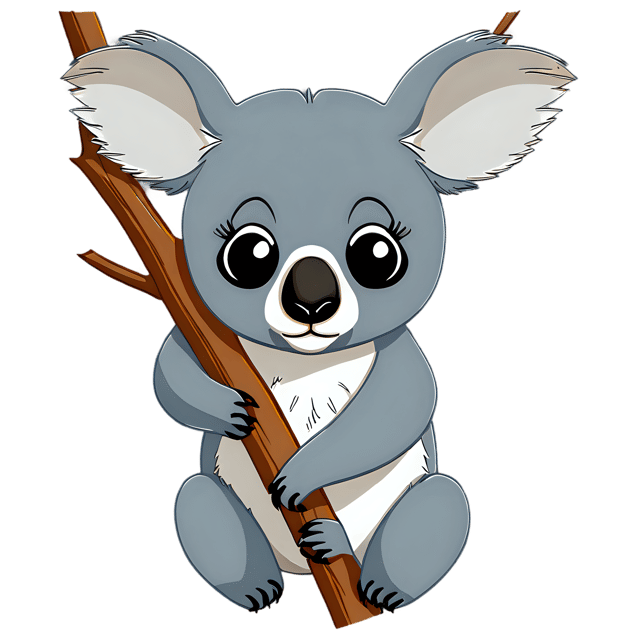 Free transparent PNG: Cute Koala Cartoon Illustration for Nursery Decor and Kids Crafts