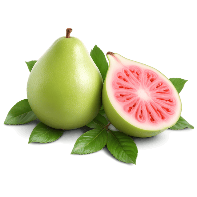 Free transparent PNG: Transparent Guava PNG with Green Background for Tropical Fruit Design