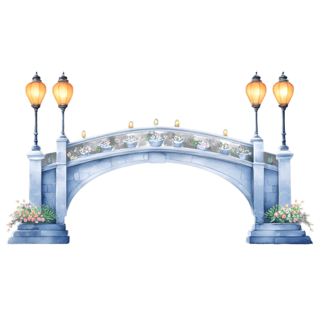 Free transparent PNG: Floral Bridge Lanterns PNG Transparent Background