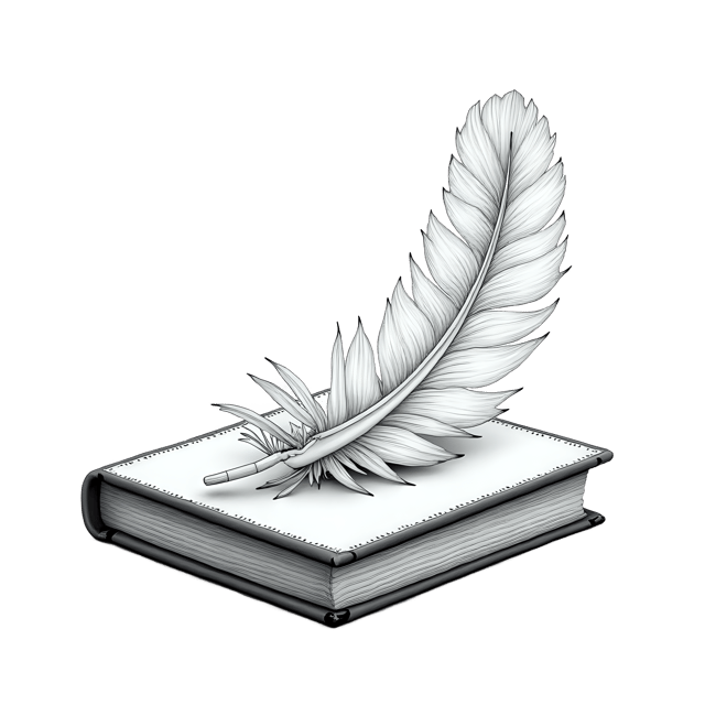 Free transparent PNG: Soft White Feather Resting on Book  Free PNG Download