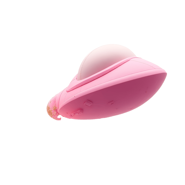 Free transparent PNG: Small Pink Spaceship with Bubble Shapes and Sparkly Trails Illustration