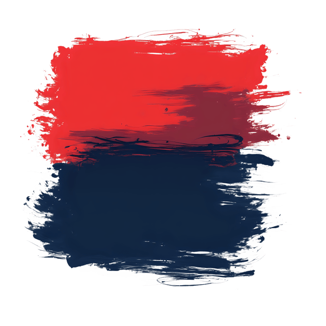 Free transparent PNG: Abstract Expressionist Painting in Deep Navy and Crimson with Transparent Background