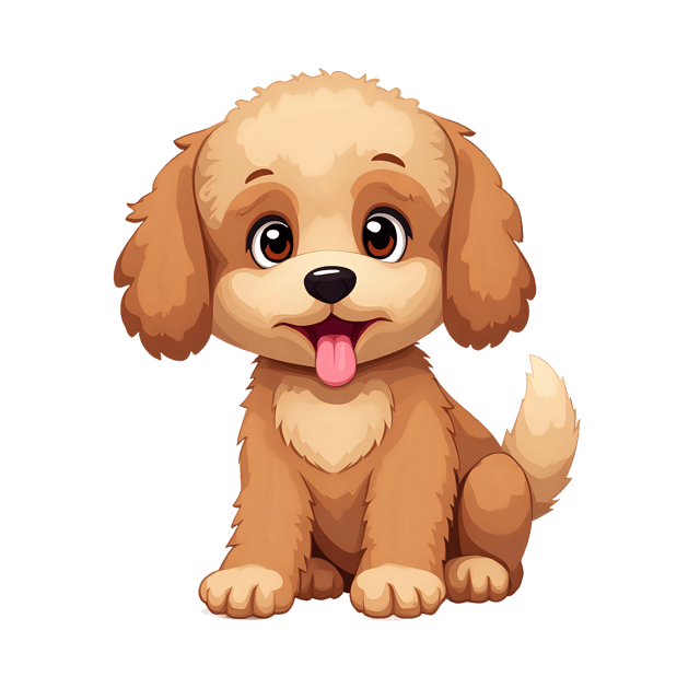 Free transparent PNG: Hypoallergenic Fawn Labradoodle PNG with Playful Brown Eyes