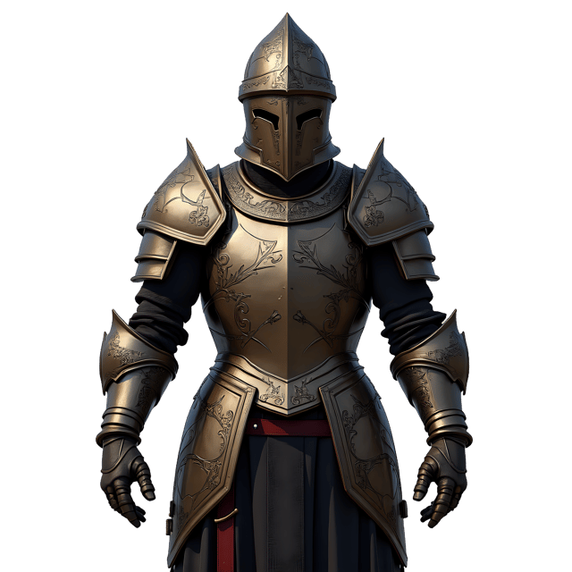 Free transparent PNG: Celestial Mithril Armor Design with Transparent PNG Background for Fantasy Art