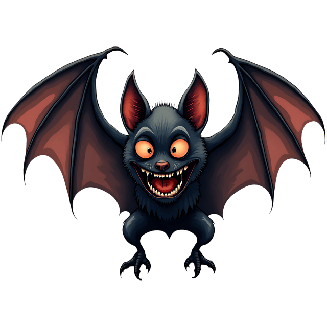 Free transparent PNG: Bat with Sharp Teeth and Red Eyes  Scary Clipart, free png download