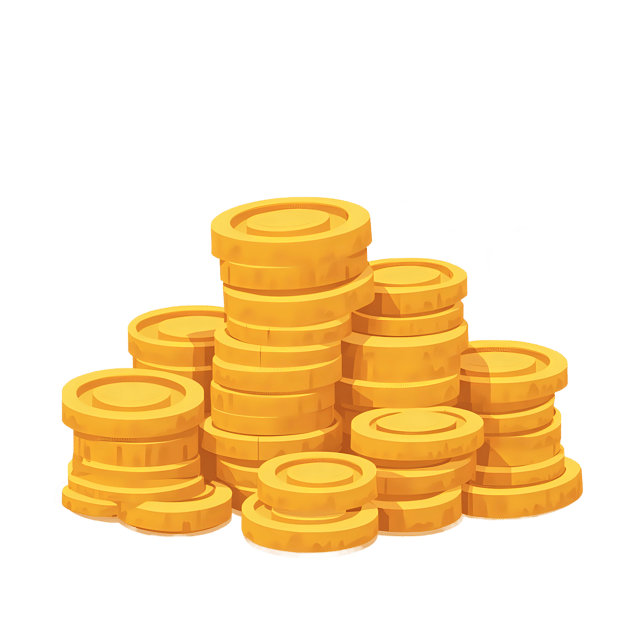 Free transparent PNG: Golden Coins Stack for Prosperity PNG Transparent Background
