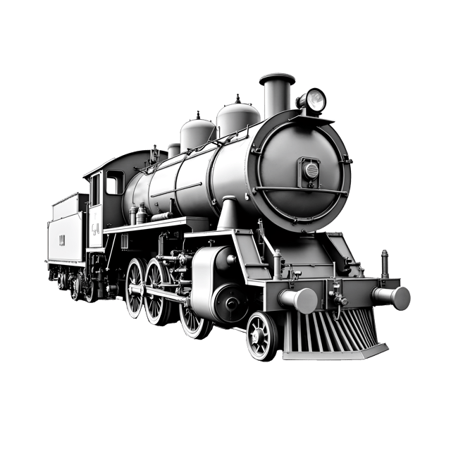 Free transparent PNG: Steam-Powered Locomotive Pencil Sketch with Transparent Background