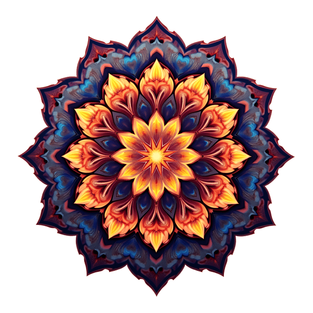 Free transparent PNG: Luminous Symmetrical Mandala Art in Bright Metallic PNG