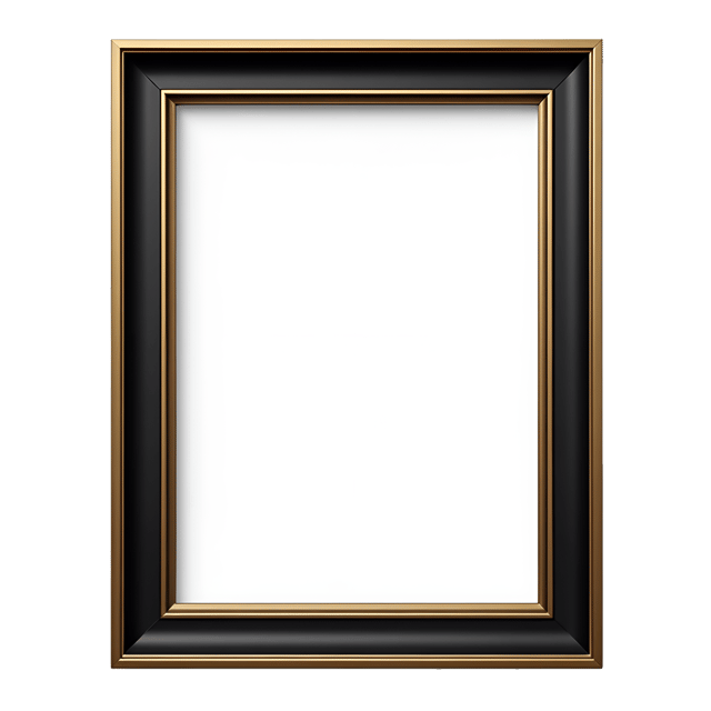 Free transparent PNG: Elegant Black Metal Picture Frame with Gold Accents Clipart