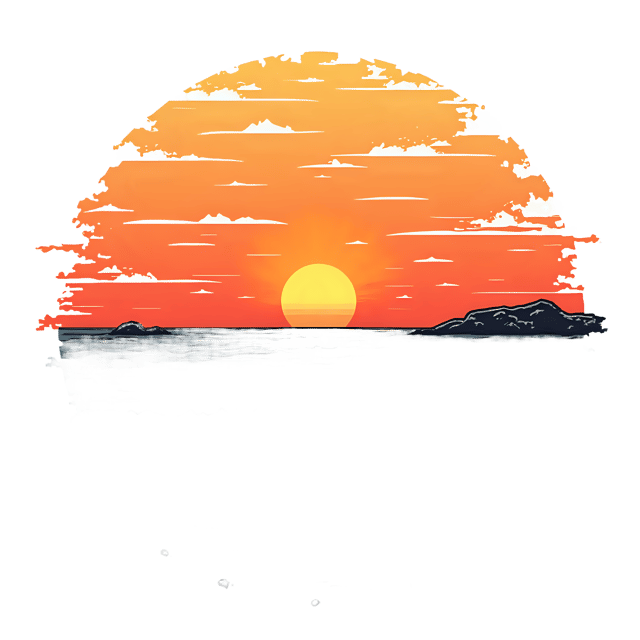 Free transparent PNG: Sunset Beach Landscape PNG  Perfect for Travel Posters, Decor  Nature Lovers