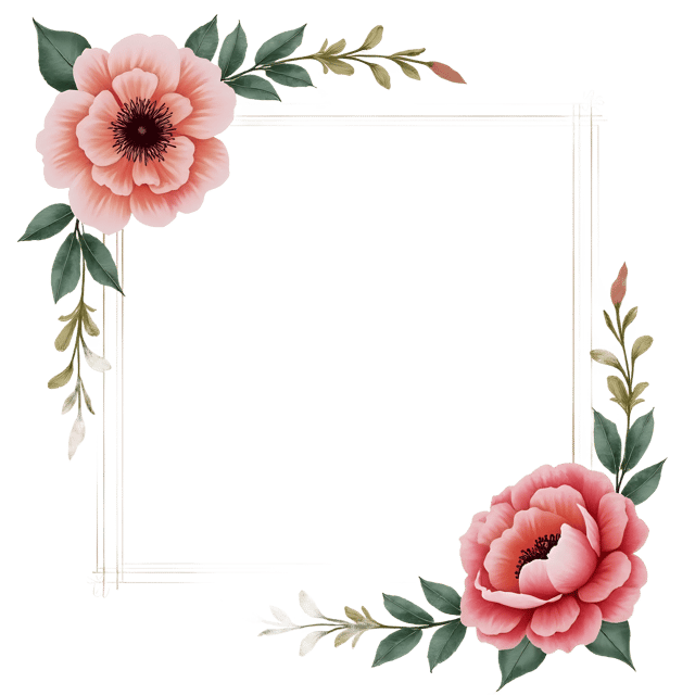Free transparent PNG: Watercolor Floral Frame PNG Clipart  Perfect for Artistic Projects  Crafts
