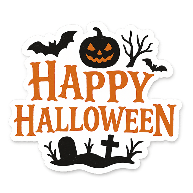 Free transparent PNG: Happy Halloween Spooky Sticker Clipart – Transparent Background