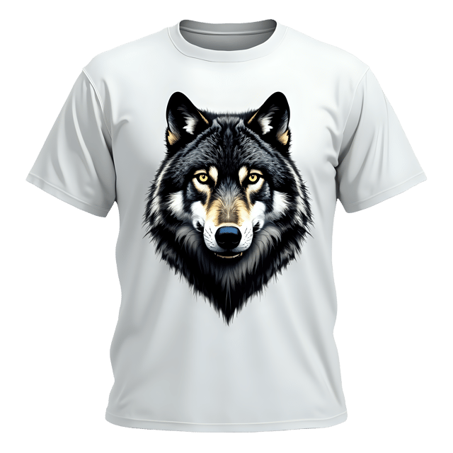 Free transparent PNG: Wolf Graphic Print on White Cotton T-Shirt with Transparent PNG Background