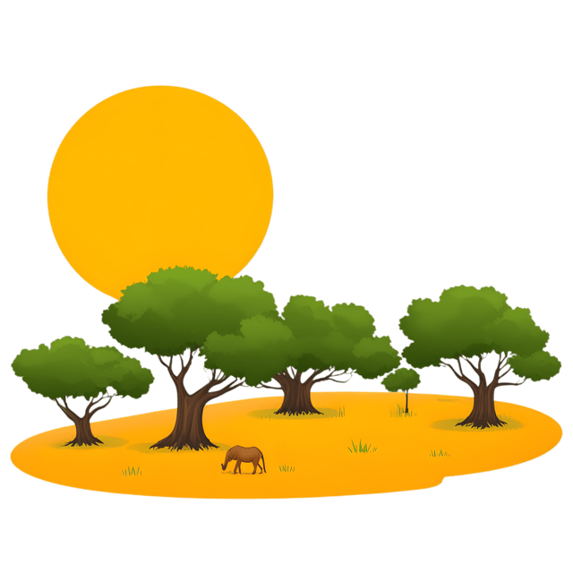 Free transparent PNG: Savanna Landscape Transparent PNG for Nature and Wildlife Imagery