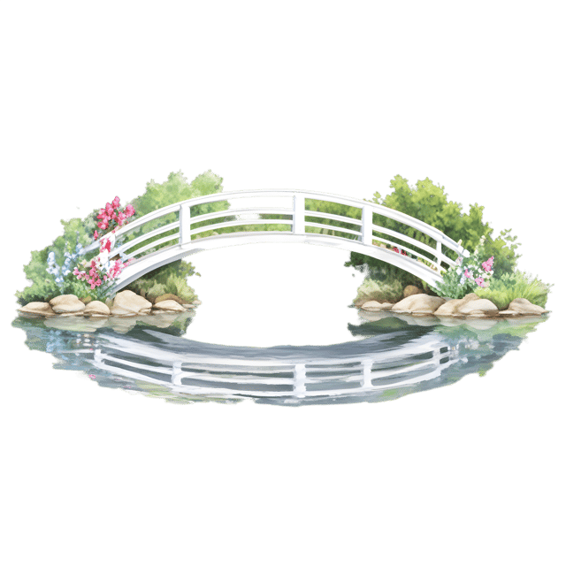 Free transparent PNG: Floral Bridge in Forest PNG
