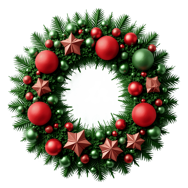 Free transparent PNG: Red and Green Christmas Wreath PNG with Transparent Background for Holiday Decorations