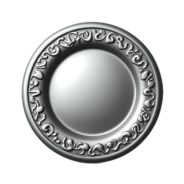 Free transparent PNG: Silver Button with Etched Floral Border  Free Downloadable PNG Clipart