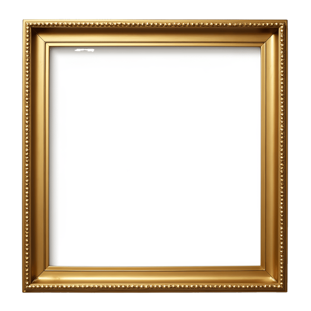Free transparent PNG: Polished Brass Frame with Beaded Borders and Elegant Illustration Clipart
