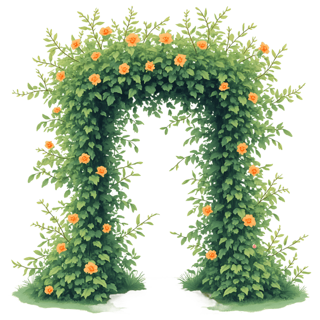 Free transparent PNG: Ivy-Covered Trellis with Blooms  Garden Clipart, free png download