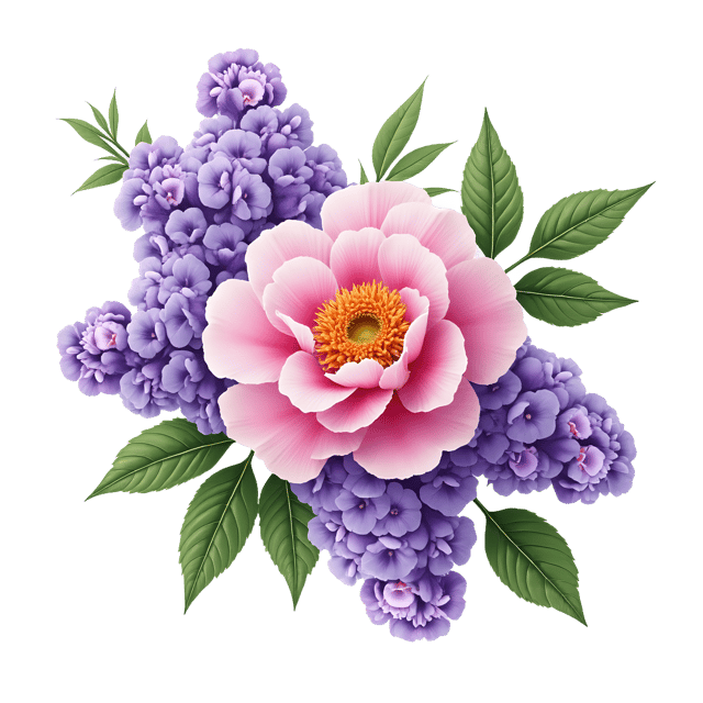 Free transparent PNG: Peony and Lilac Flowers PNG Clipart  Perfect for Spring Designs  Decor