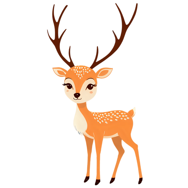 Free transparent PNG: Cute Cartoon Deer Illustration for Nursery Decor and Kids' Projects