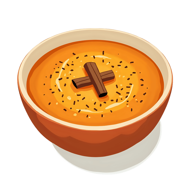 Free transparent PNG: Pumpkin Soup with Cinnamon Sprinkle  Fall Recipe Clipart, free transparent png download