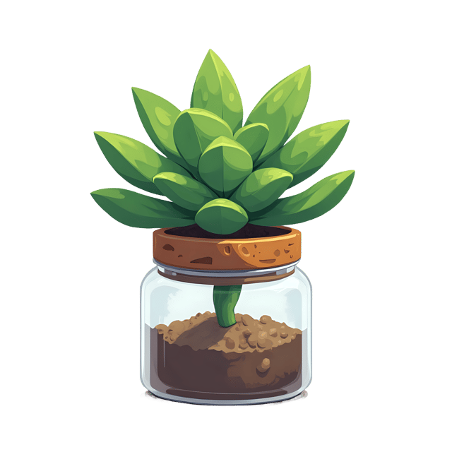 Free transparent PNG: Succulent in a Bottle PNG  Ideal for Plant Decor, Crafts  Nursery Designs