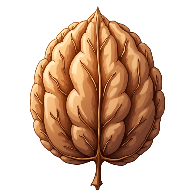 Free transparent PNG: Chocolate Brown Walnut Leaf Cartoon Illustration with Thick Veins and Robust Form