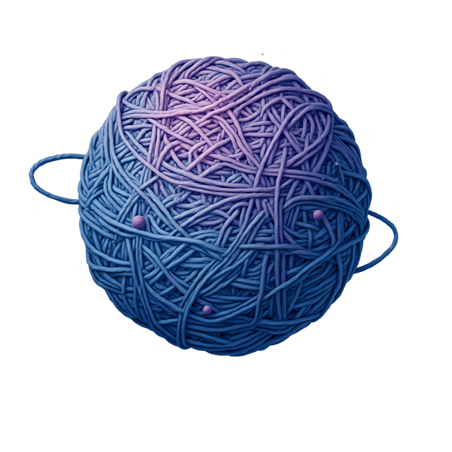 Free transparent PNG: Cheerful Galaxy Blue and Purple Yarn Art for Creative Projects
