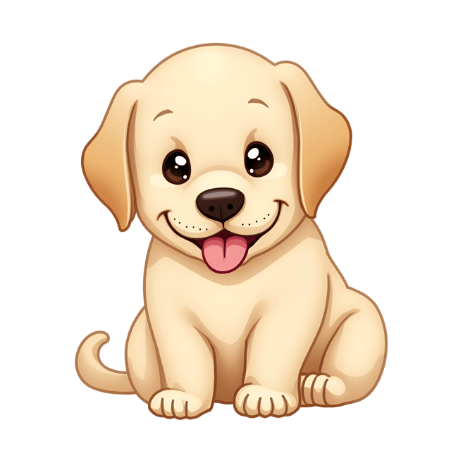 Free transparent PNG: Cream Labrador Retriever Illustration with Soft Ears and Kind Gaze
